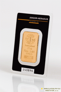 Zlatý slitek Argor Heraeus 20 g