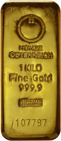 Zlatý slitek Münze Österreich 1000 g